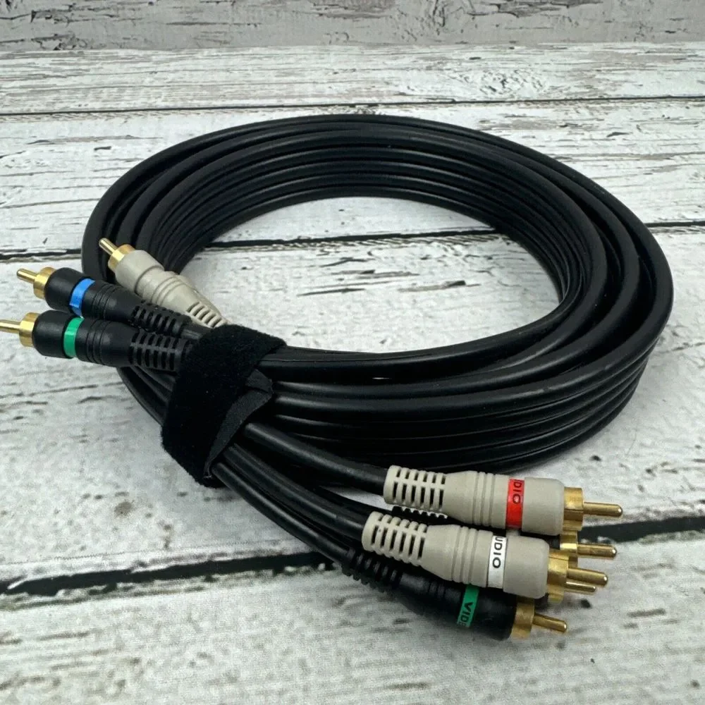 RCA‎ Component Video Cable Audio Cord Wire 5 RCA Connectors Approx 12' Long